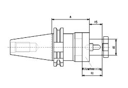 Machinetool accessories: combination arbors: combination arbor DIN 69871, SK 40 Ø 22