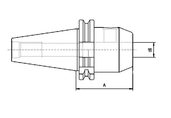 Weldon DIN 69871, ISO 40, Ø 6 x 50 - Attacco Weldon per centri di lavoro