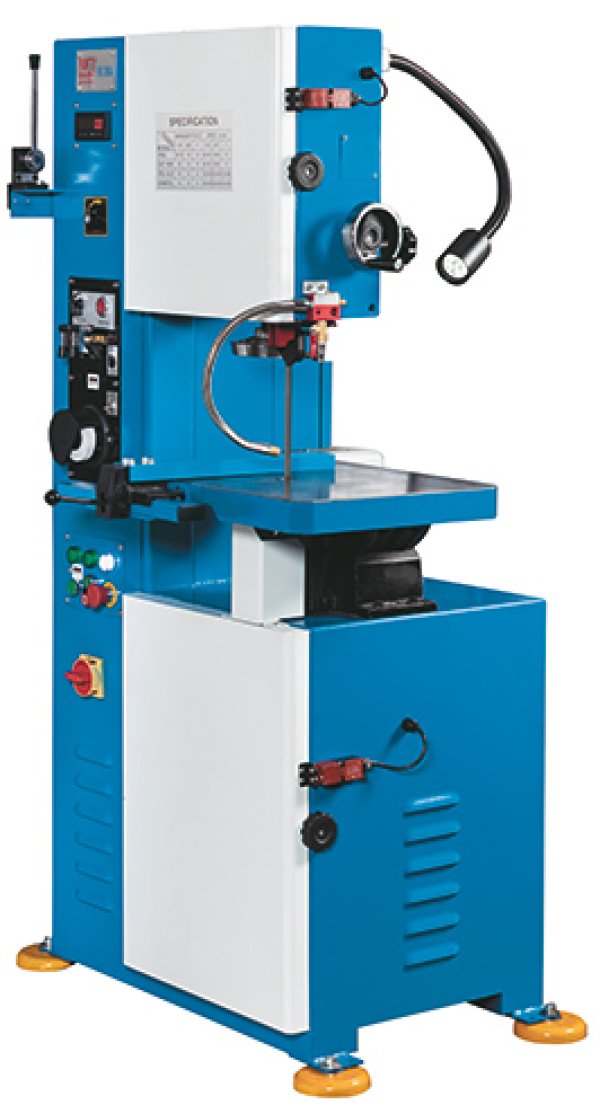 VB 400 A - The solution for contour sawing with a particularly stable saw frame, table that can be swivelled on both sides, minimum quantity cooling and strip welding unit