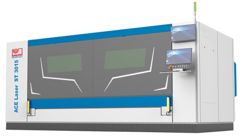 ACE.Laser ST - Sistema de corte por láser de fibra para grandes planchas con mesa de trabajo extraíble, amplio espectro de mecanizado y rendimiento, consola de gas y sistema de filtrado