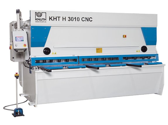 KHT H 3013 CNC - Ghilotină cu ghidaj cu culise, cu capacitate mare de tăiere, unghi de tăiere reglabil și unitate de comandă CNC consacrată, Cybelec